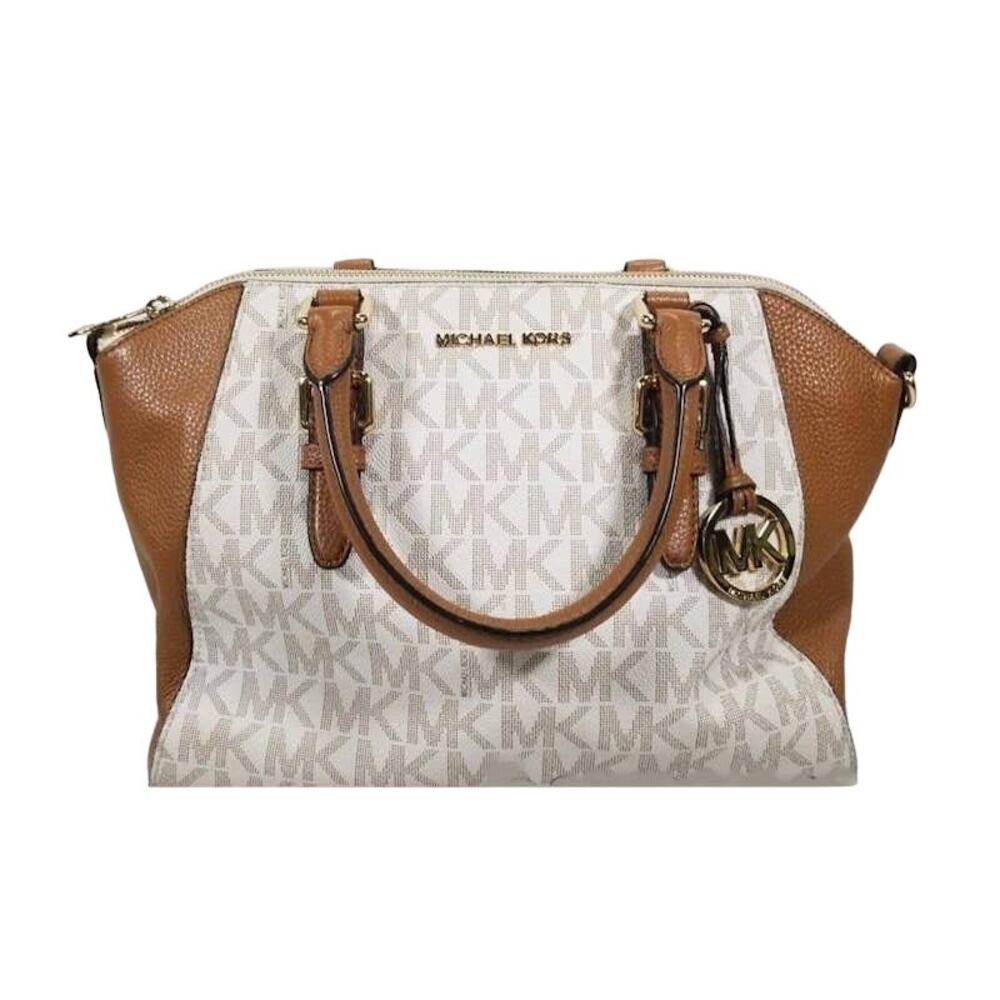 Michael Kors Ciara Vanilla Acorn Signature Coated Canvas Large Convertible Bag - Picture 2 of 9